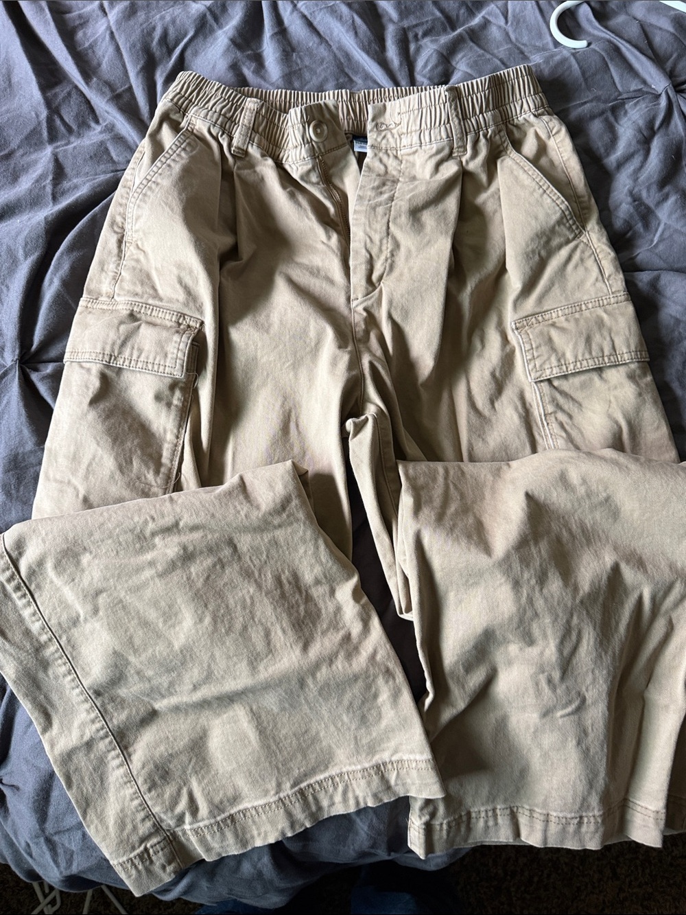Old Navy Khaki Cargo Pants with Elastic Waist
